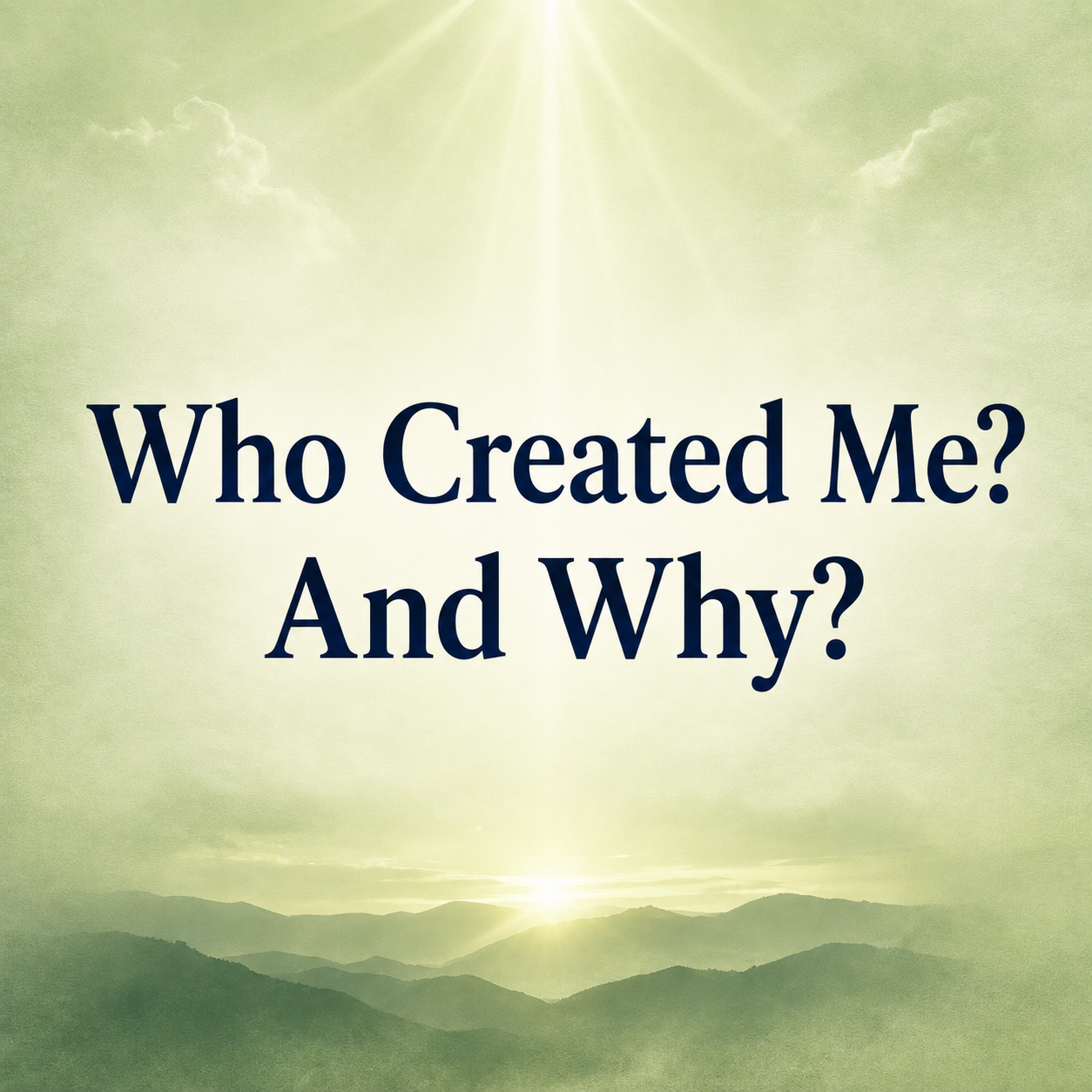 Who Created Me? And Why?